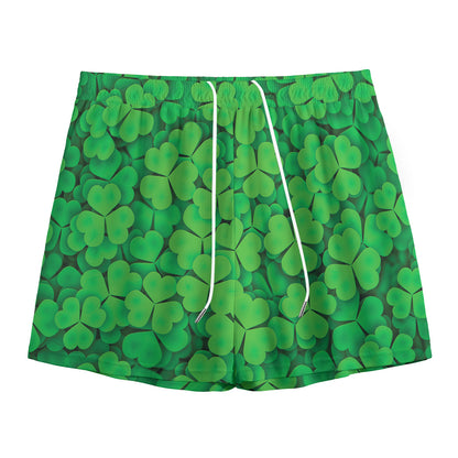 Green Clover St. Patrick's Day Print Mesh Shorts