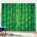 Green Clover St. Patrick's Day Print Pencil Pleat Curtains
