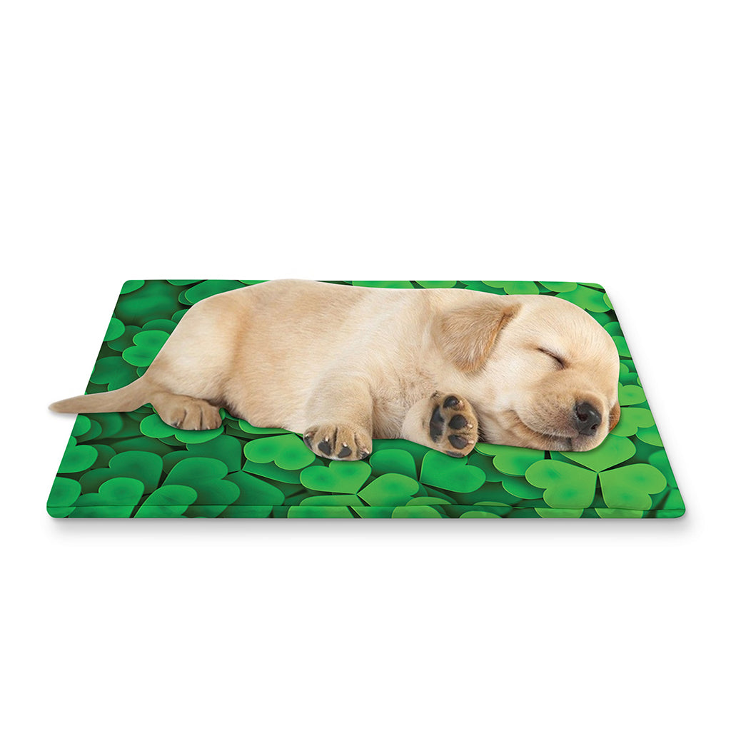 Green Clover St. Patrick's Day Print Pet Cooling Mat Cover
