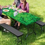 Green Clover St. Patrick's Day Print Picnic Table Cover