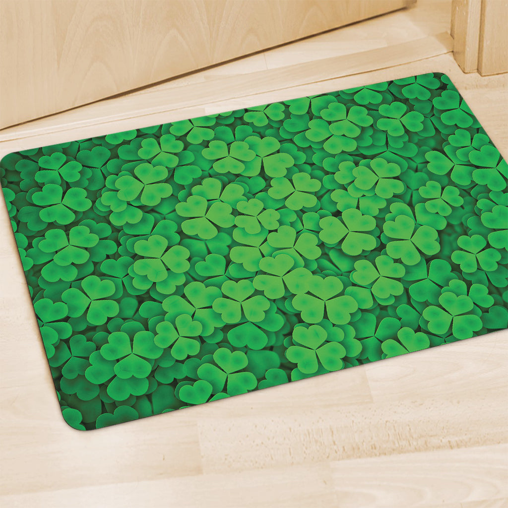 Green Clover St. Patrick's Day Print Polyester Doormat