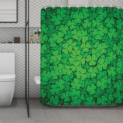 Green Clover St. Patrick's Day Print Polyester Shower Curtain