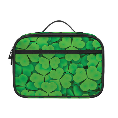 Green Clover St. Patrick's Day Print Portable Lunch Bag