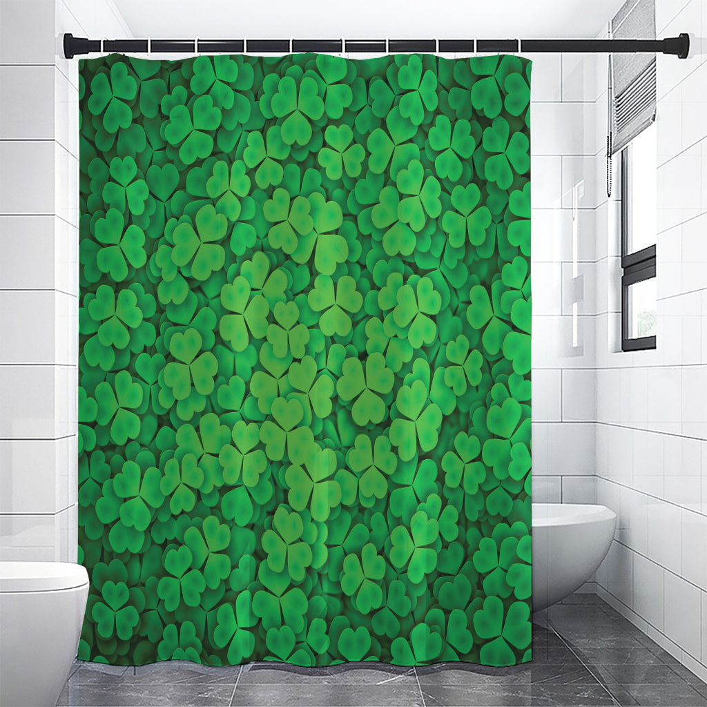 Green Clover St. Patrick's Day Print Premium Shower Curtain