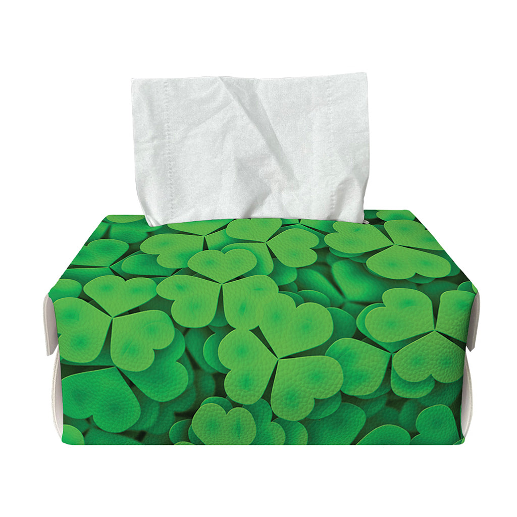 Green Clover St. Patrick's Day Print Rectangle Tissue Box Cover