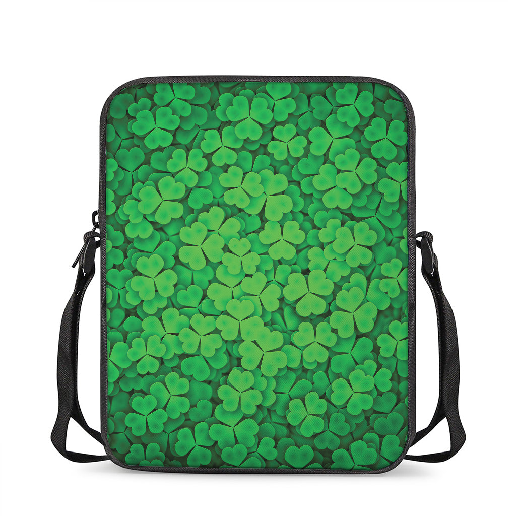 Green Clover St. Patrick's Day Print Rectangular Crossbody Bag
