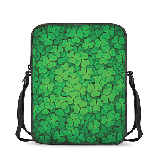 Green Clover St. Patrick's Day Print Rectangular Crossbody Bag