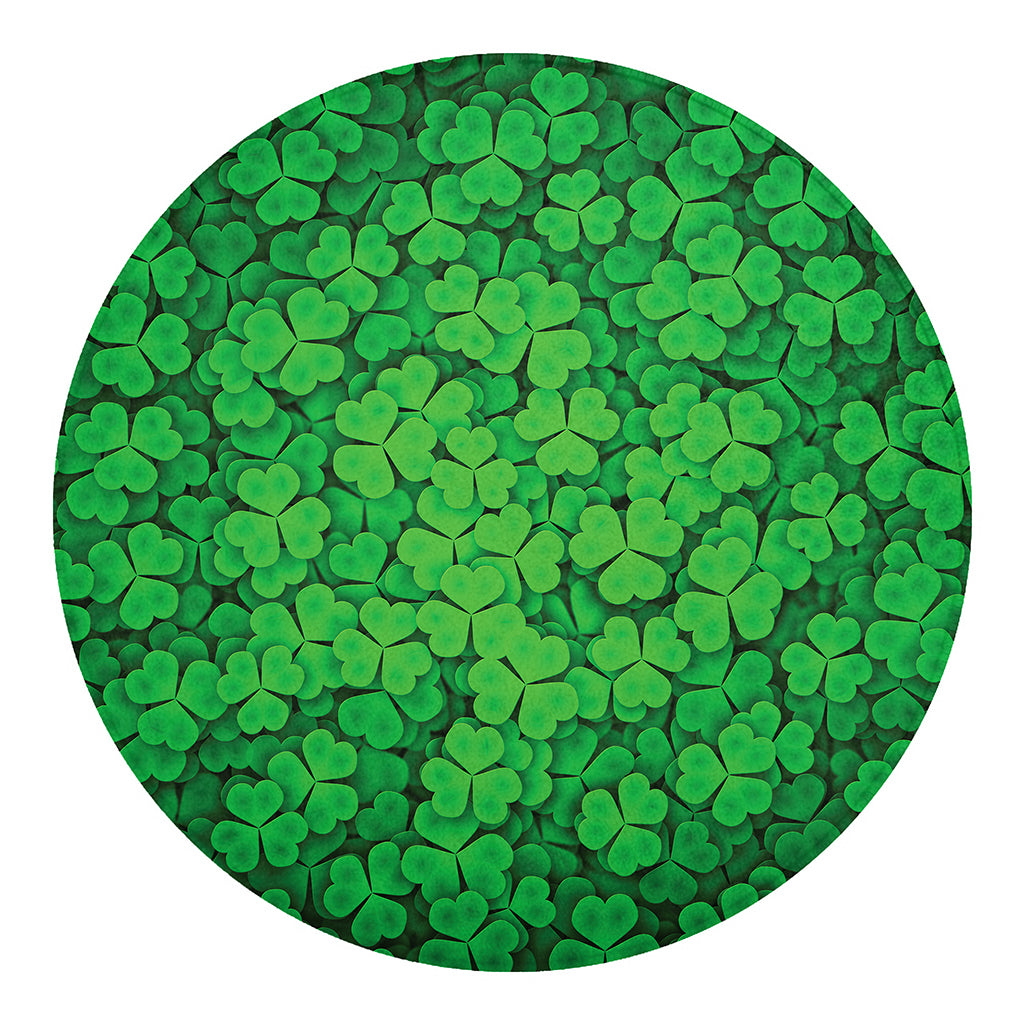 Green Clover St. Patrick's Day Print Round Blanket