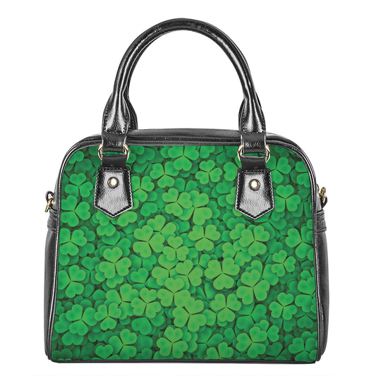 Green Clover St. Patrick's Day Print Shoulder Handbag