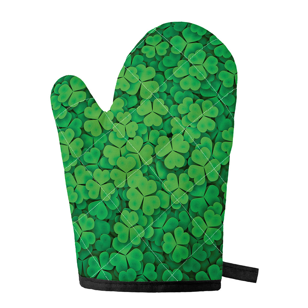 Green Clover St. Patrick's Day Print Single Oven Mitt