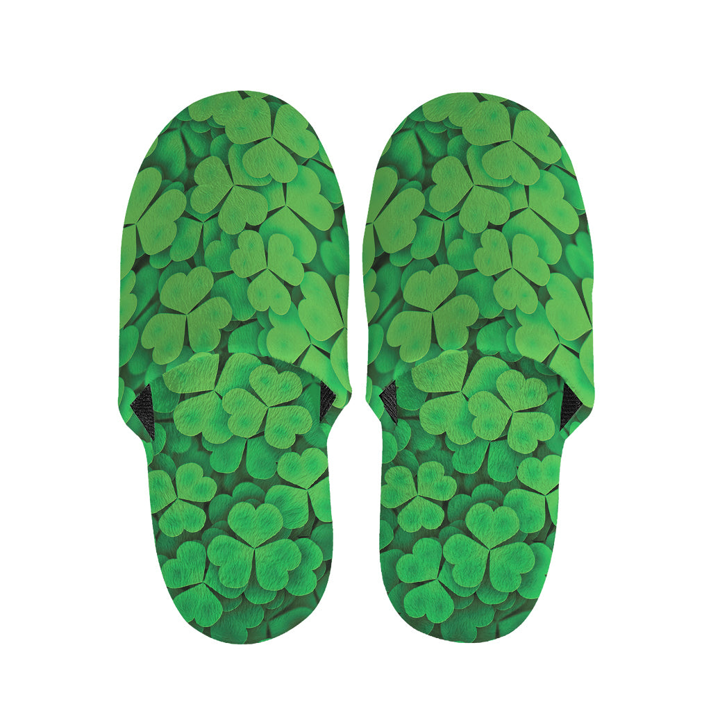 Green Clover St. Patrick's Day Print Slippers