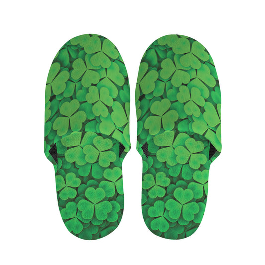 Green Clover St. Patrick's Day Print Slippers
