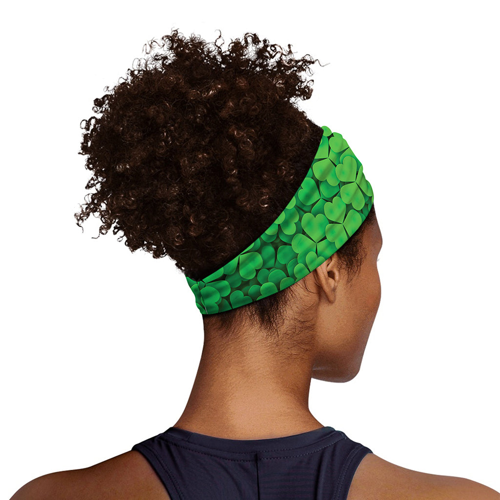Green Clover St. Patrick's Day Print Sports Headband