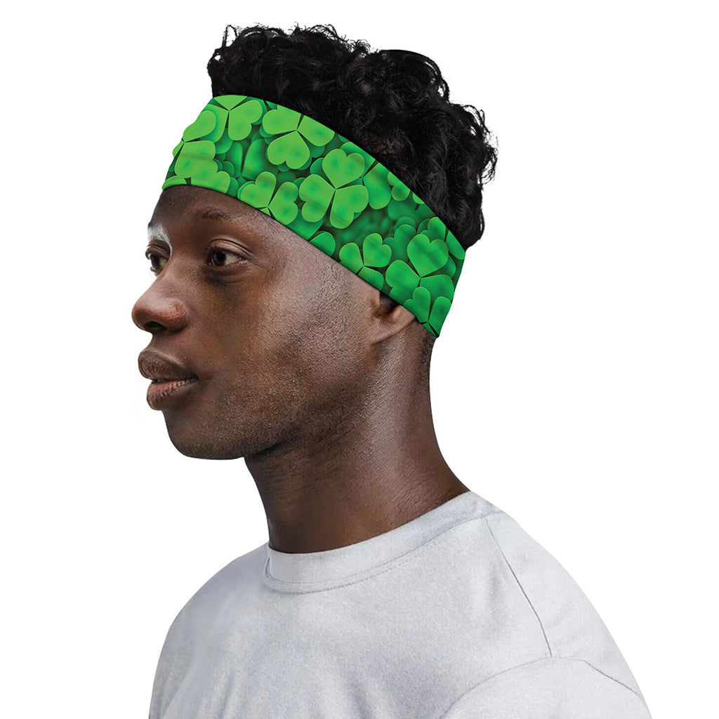 Green Clover St. Patrick's Day Print Sports Headband