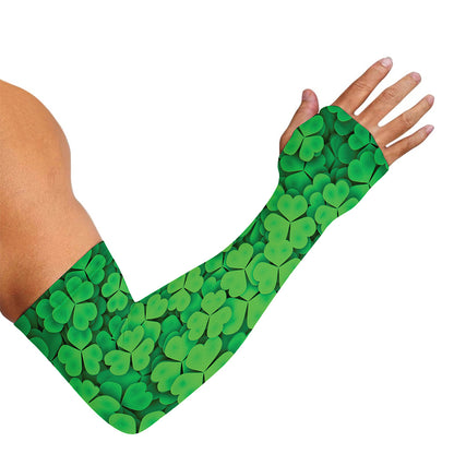 Green Clover St. Patrick's Day Print Sun Protection Arm Sleeves
