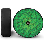 Green Clover St. Patrick's Day Print Tire Cover With Camera Hole