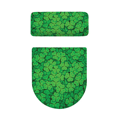 Green Clover St. Patrick's Day Print Toilet Lid And Tank Cover Set