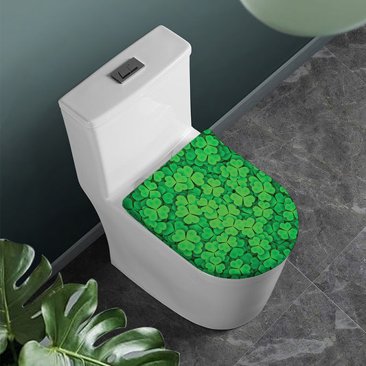 Green Clover St. Patrick's Day Print Toilet Lid Cover