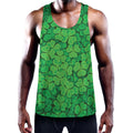 Green Clover St. Patrick's Day Print Men's Workout Tank Top