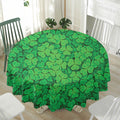 Green Clover St. Patrick's Day Print Waterproof Round Tablecloth