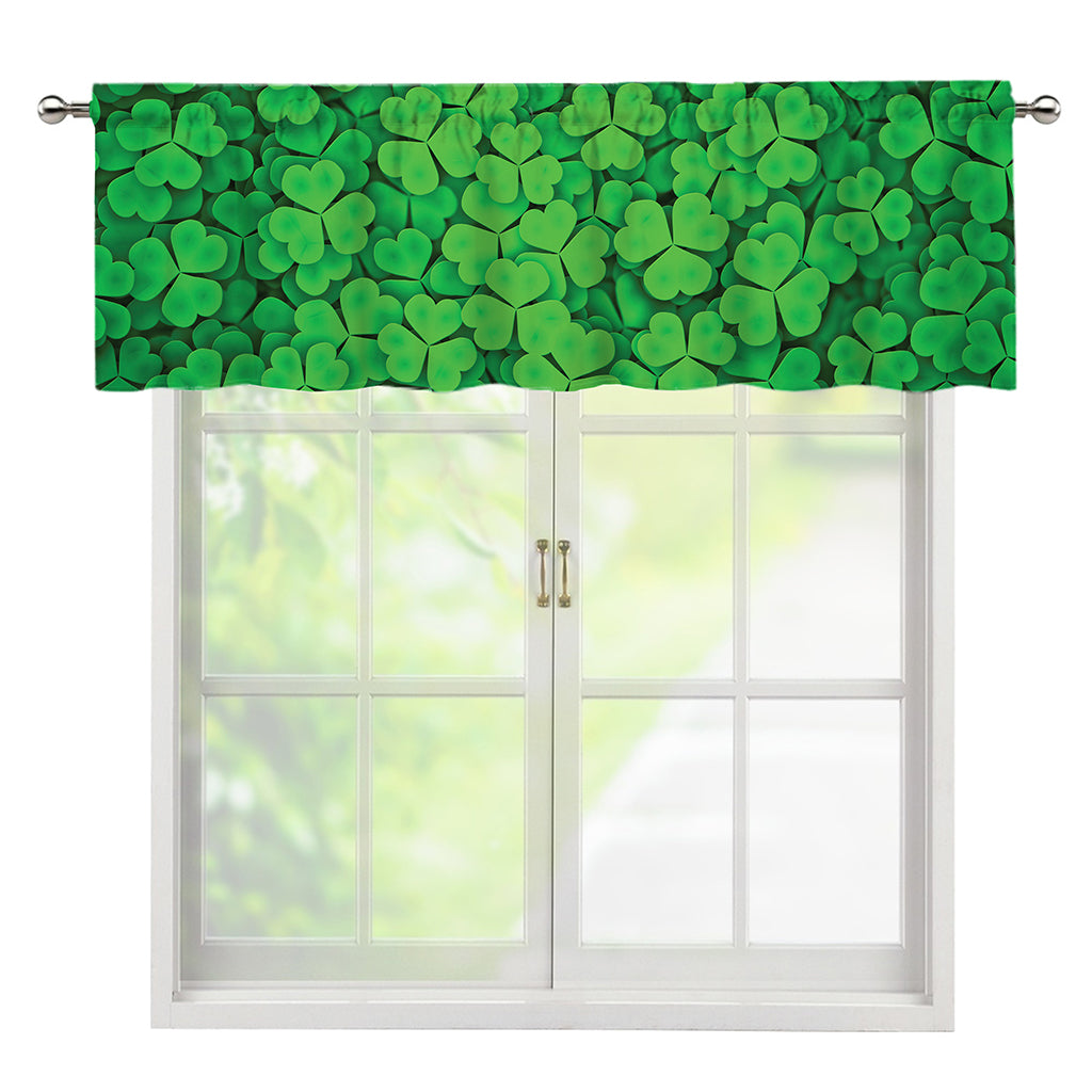 Green Clover St. Patrick's Day Print Window Valance