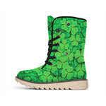 Green Clover St. Patrick's Day Print Winter Boots