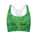Green Clover St. Patrick's Day Print Women's Sports Bra