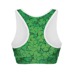 Green Clover St. Patrick's Day Print Women's Sports Bra