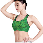 Green Clover St. Patrick's Day Print Women's Sports Bra
