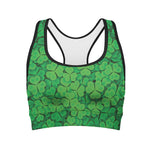 Green Clover St. Patrick's Day Print Women's Sports Bra