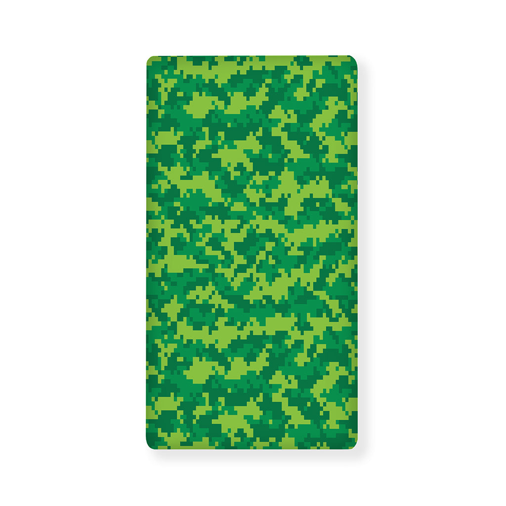 Green Digital Camo Pattern Print Baby Crib Sheet
