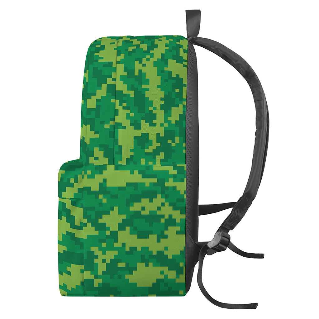 Green Digital Camo Pattern Print Backpack