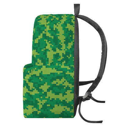 Green Digital Camo Pattern Print Backpack