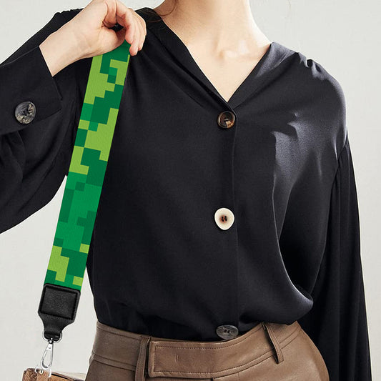 Green Digital Camo Pattern Print Bag Strap