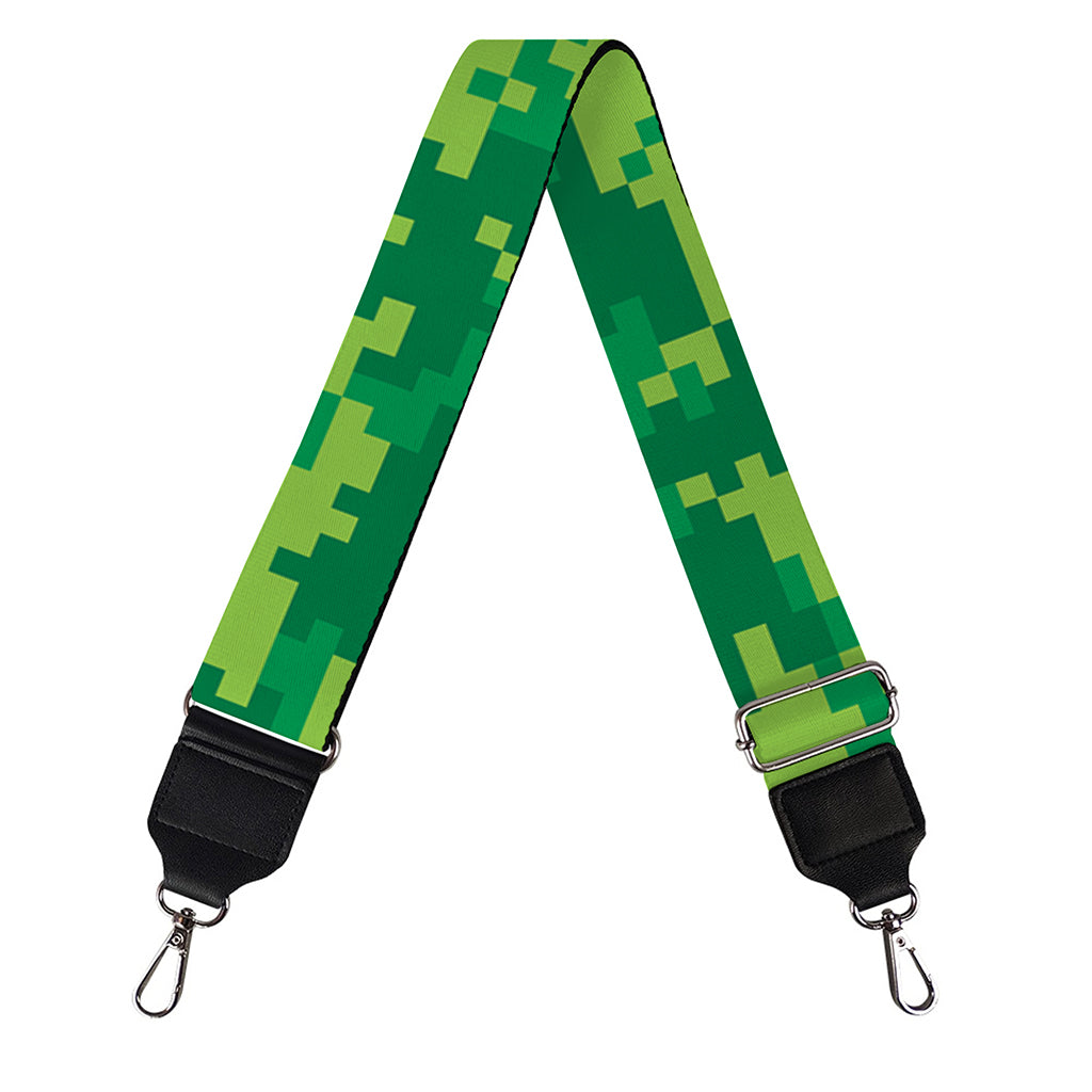 Green Digital Camo Pattern Print Bag Strap