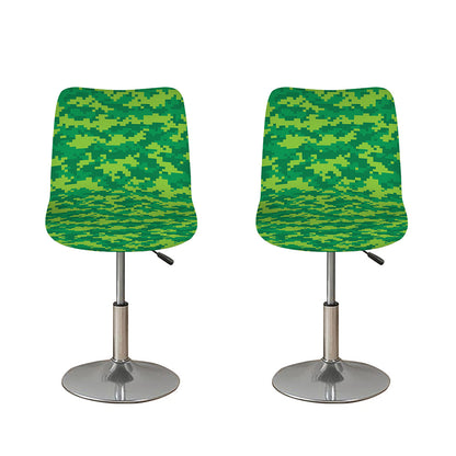 Green Digital Camo Pattern Print Bar Stool Covers