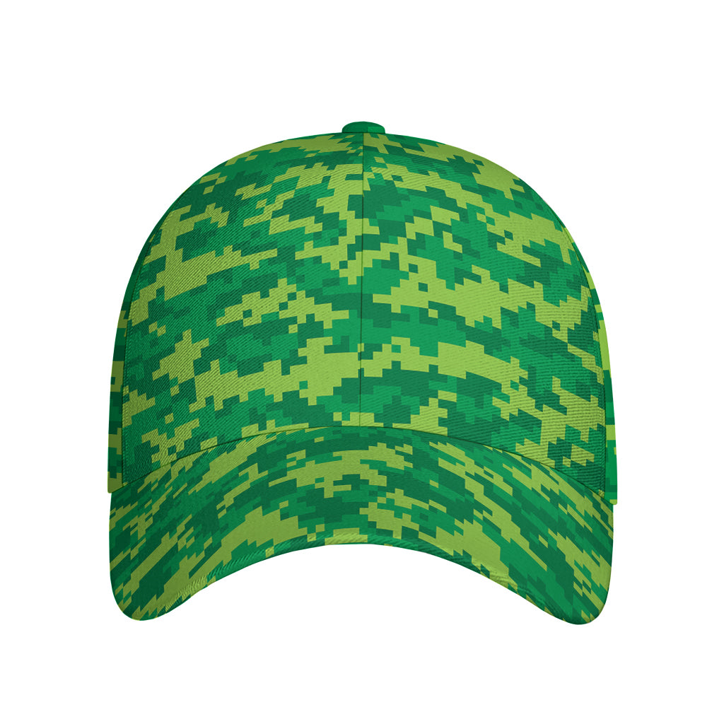 Green Digital Camo Pattern Print Baseball Cap