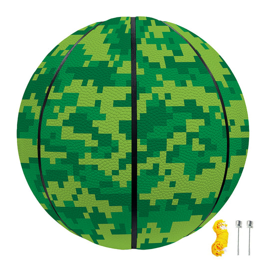 Green Digital Camo Pattern Print Basketball