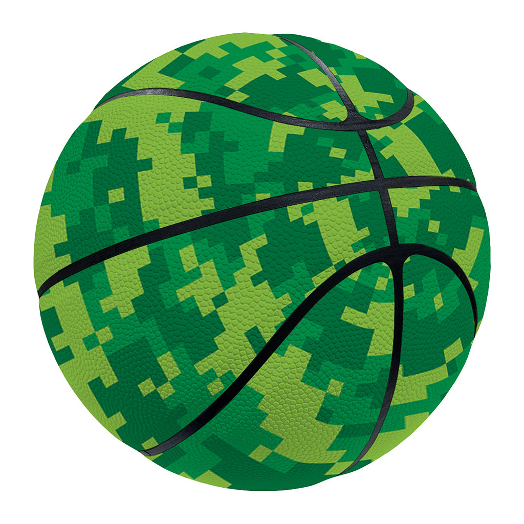 Green Digital Camo Pattern Print Basketball