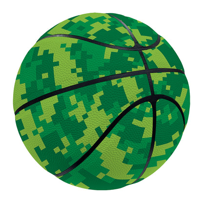 Green Digital Camo Pattern Print Basketball