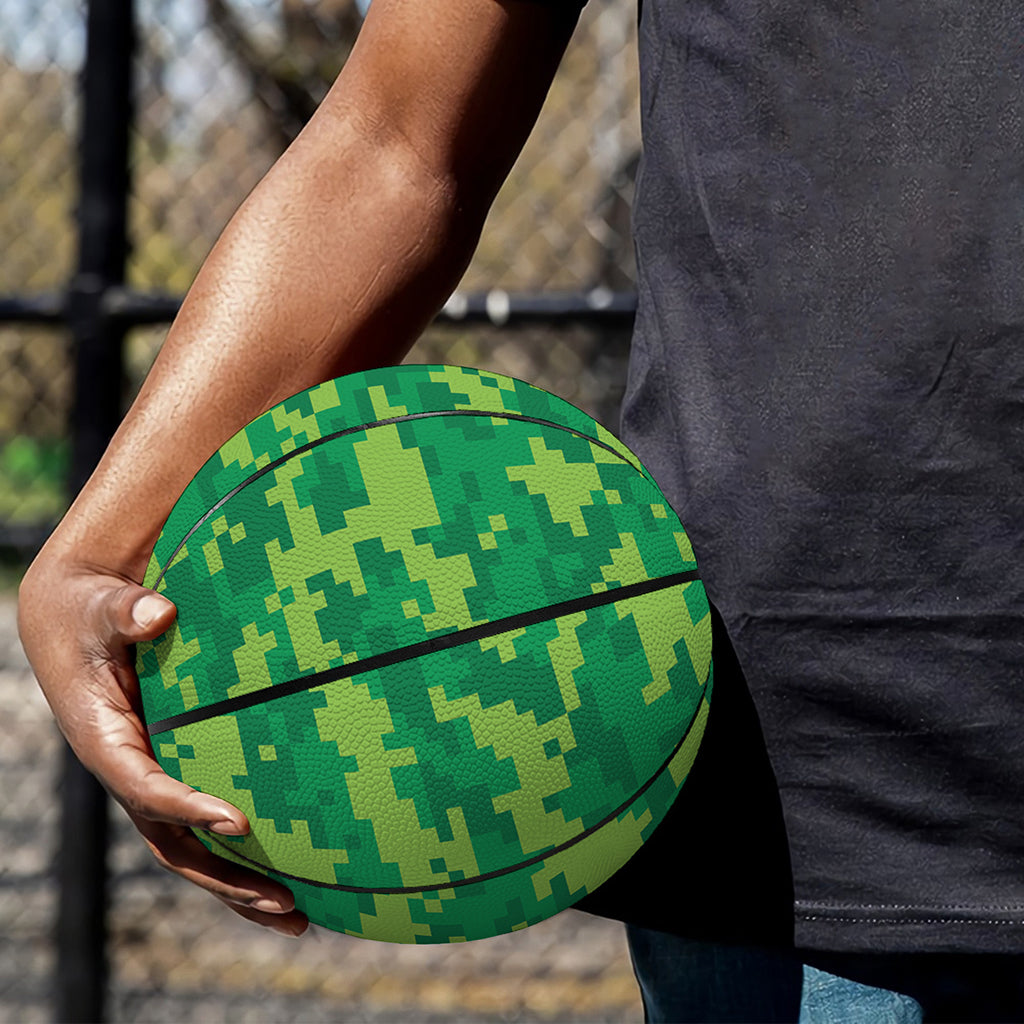 Green Digital Camo Pattern Print Basketball