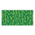 Green Digital Camo Pattern Print Beach Towel