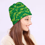 Green Digital Camo Pattern Print Beanie