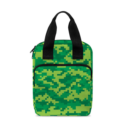 Green Digital Camo Pattern Print Bible Tote Bag