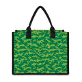 Green Digital Camo Pattern Print Canvas Tote Bag
