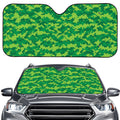 Green Digital Camo Pattern Print Car Windshield Sun Shade