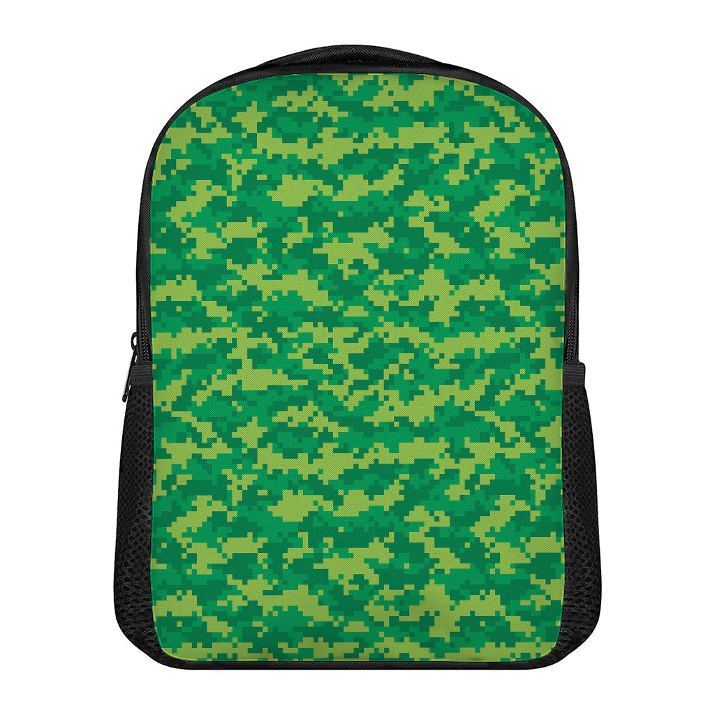 Green Digital Camo Pattern Print Casual Backpack