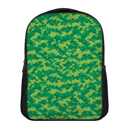Green Digital Camo Pattern Print Casual Backpack