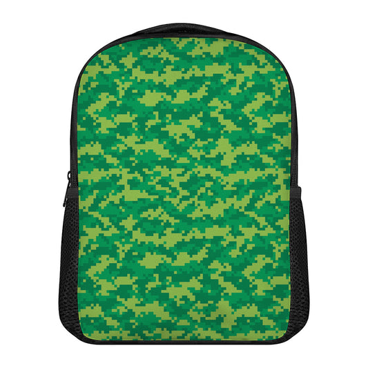 Green Digital Camo Pattern Print Casual Backpack