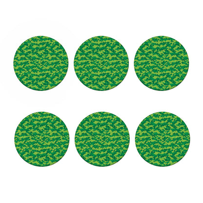 Green Digital Camo Pattern Print Coaster Set